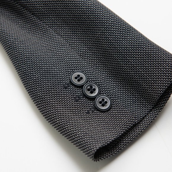 Max Mara Wool Blazer 100% Virgin Wool 3 Button Black White Navy Blue Size 10 - Picture 4 of 10